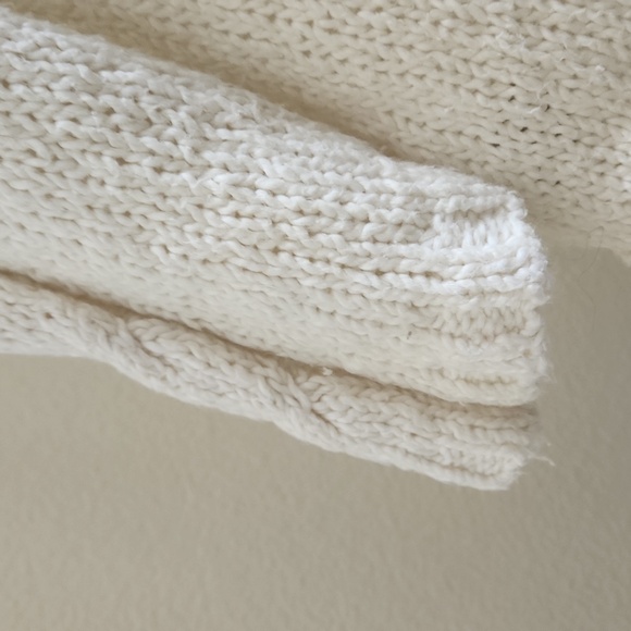 Indigenous Cardigan Knit Sweater Organic Cotton Cream Ivory Womens Small Boho - Picture 7 of 10